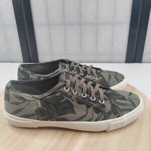 Old Navy Green Palm Tree Camo Canvas Sneakers Women US 9